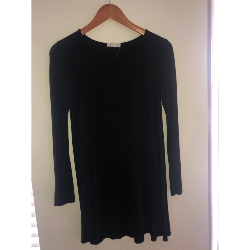 Socialite Black Longsleeve T-shirt Dress